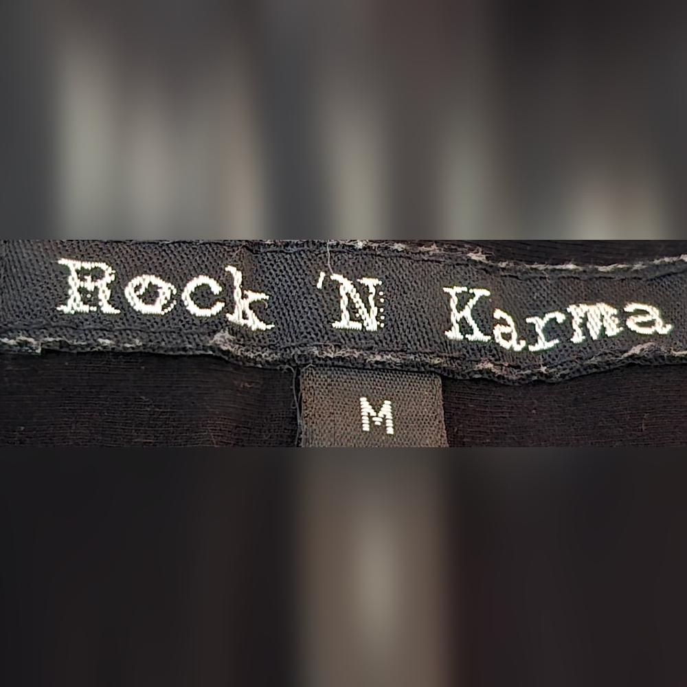 Rock N Karma. Chic Black and White Geometric Women's Joggers - Picture 4 of 4
